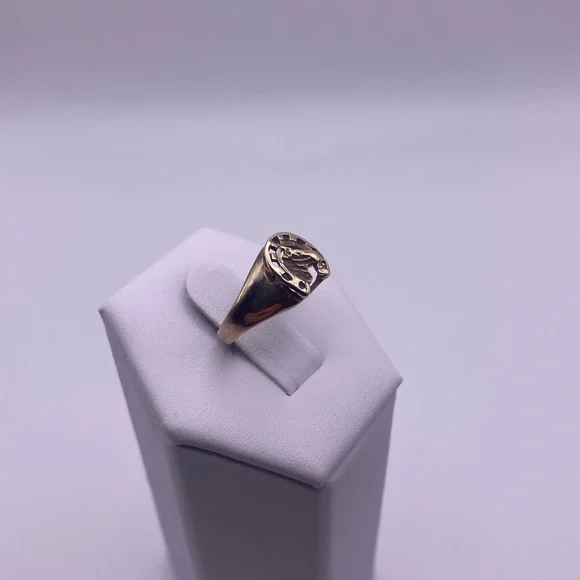 10k yellow gold Horseshoe ring - Picture 3 of 11